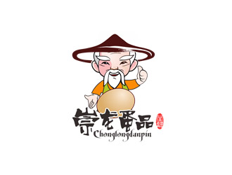 郭庆忠的崇龙蛋品 人物卡通设计logo设计
