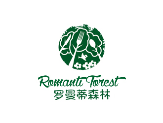 罗曼蒂森林西餐厅logo设计