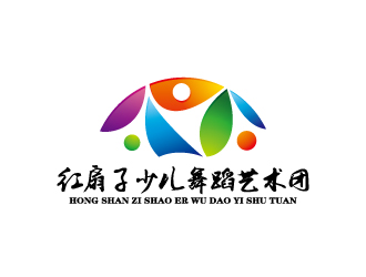 周金进的红扇子少儿舞蹈艺术团logo设计