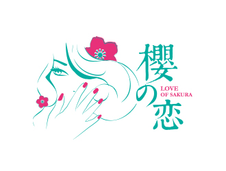 勇炎的樱の恋日式美容美甲logo设计