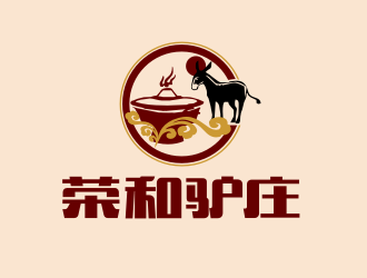 姜彦海的荣和驴庄 动物卡通设计logo设计