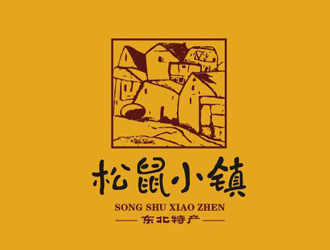 邹小考的松鼠小镇食品销售，动物卡通形象logo设计