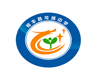 张青革的禄丰县龙城中学logo设计