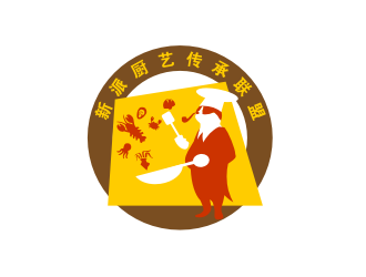 姜彦海的新派厨艺传承联盟 人物形象卡通设计logo设计