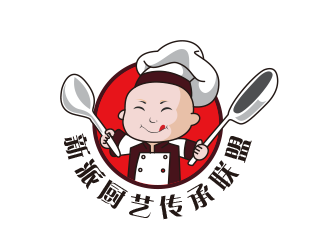 黄安悦的新派厨艺传承联盟 人物形象卡通设计logo设计