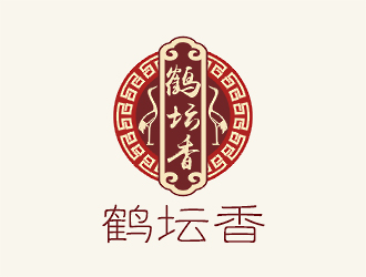 梁俊的鹤坛香白酒logo设计