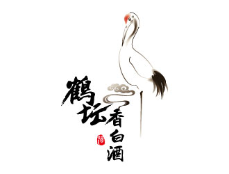 陈慧蕾的鹤坛香白酒logo设计