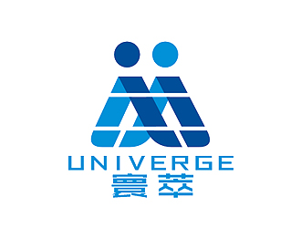 盛铭的寰萃Univerge+logo（公司中英文名+图形组合）logo设计