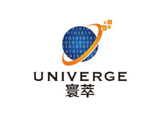 高明奇的寰萃Univerge+logo（公司中英文名+图形组合）logo设计
