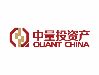 何嘉健的中文：中量投资产，英文：QUANT CHINA  公司名称：中量投资产管理有限公司logo设计