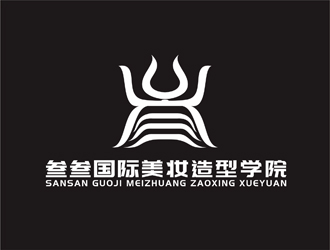 陈今朝的叁叁国际美妆造型学院logo设计