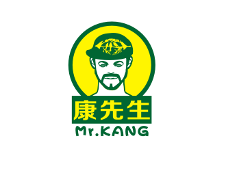 姜彦海的康先生奶茶养生饮品logo设计