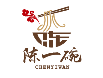 黄安悦的陈一碗重庆面馆标志logo设计