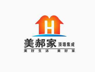 品牌为：美郝家，后缀加：顶墙集成， 副标题：美好生活 美好家LOGO设计 - LOGO123