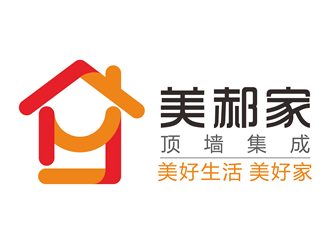 品牌为：美郝家，后缀加：顶墙集成， 副标题：美好生活 美好家LOGO设计 - LOGO123
