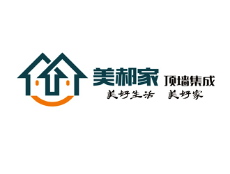 品牌为：美郝家，后缀加：顶墙集成， 副标题：美好生活 美好家LOGO设计 - LOGO123