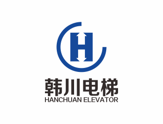 何嘉健的韩川电梯 机械制造业标志logo设计