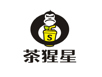 梁俊的奶茶饮品logo - 茶猩星logo设计