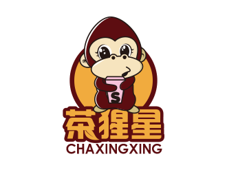 黄安悦的奶茶饮品logo - 茶猩星logo设计