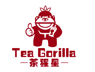 向正军的奶茶饮品logo - 茶猩星logo设计