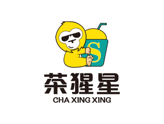孙金泽的奶茶饮品logo - 茶猩星logo设计