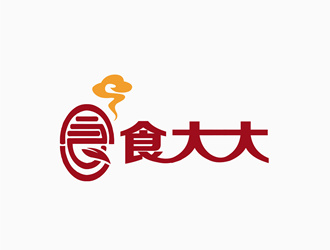 朱兵的食食大大休闲食品标志logo设计