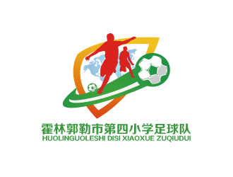 黄安悦的霍林郭勒市第四小学足球队队徽logo设计