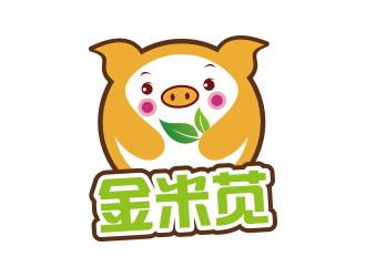 黄安悦的金米苋小猪动物卡通标志logo设计