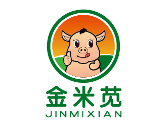 何敏的金米苋小猪动物卡通标志logo设计