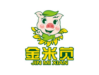 向正军的金米苋小猪动物卡通标志logo设计