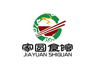 秦晓东的家圆食馆logo设计