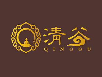 秦晓东的清谷芝麻粉印章字体logo设计