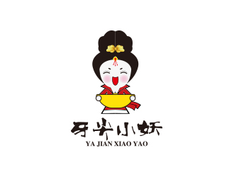 孙金泽的牙尖小妖火锅店卡通标志logo设计