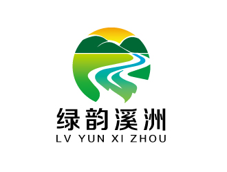 连杰的生态农业品牌logo 山水元素logo设计