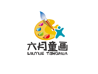 秦晓东的六月童画 美术培训logo设计