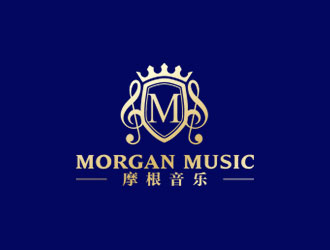摩根音乐 对称标识logologo设计