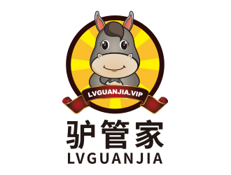 何敏的驴管家动物卡通驴APP标志logo设计