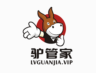 梁俊的驴管家动物卡通驴APP标志logo设计