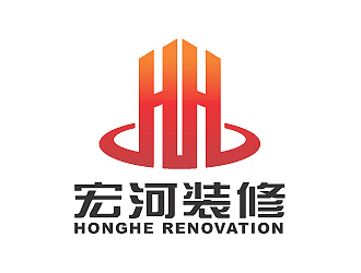 彭波的盘县宏河装修工程有限公司logo设计