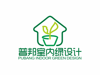 何嘉健的湖南普邦室内绿设计有限公司logo设计