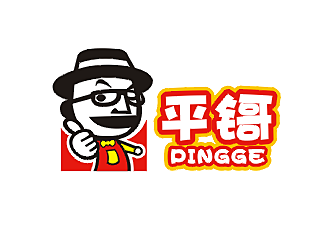 劳志飞的平鎶快餐人物卡通logo设计