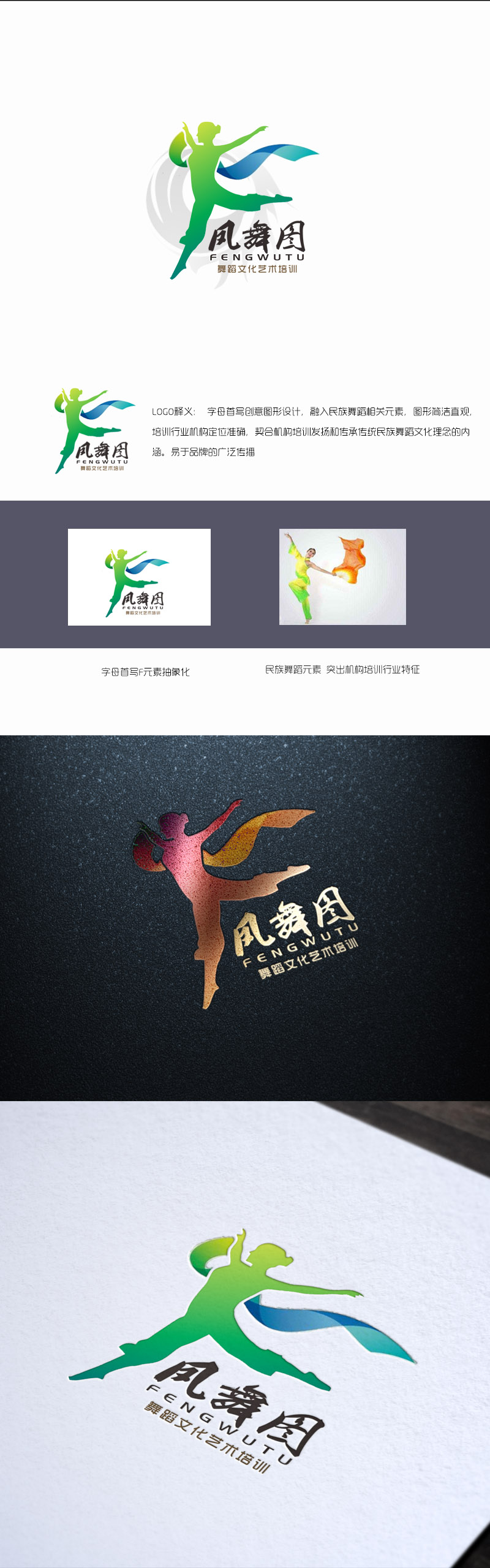 郭庆忠的深圳市凤舞图舞蹈文化艺术培训有限公司logo设计