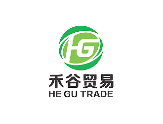 彭波的禾谷贸易公司对称图标logo设计