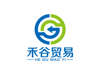 王涛的禾谷贸易公司对称图标logo设计