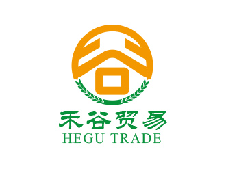黄安悦的禾谷贸易公司对称图标logo设计