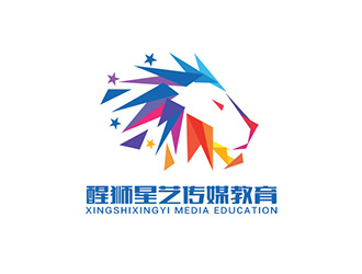 吴晓伟的醒狮星艺传媒教育 动物头像logologo设计
