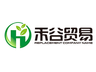 钟炬的禾谷贸易公司对称图标logo设计