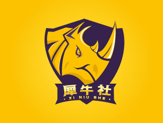 连杰的犀牛社户外越野自驾游车友会俱乐部logologo设计