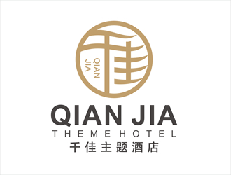 唐国强的千佳主题酒店logo设计