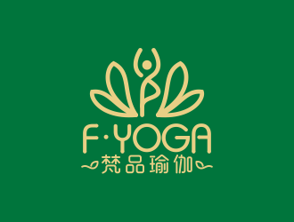 何嘉健的梵品瑜伽对称logo设计logo设计